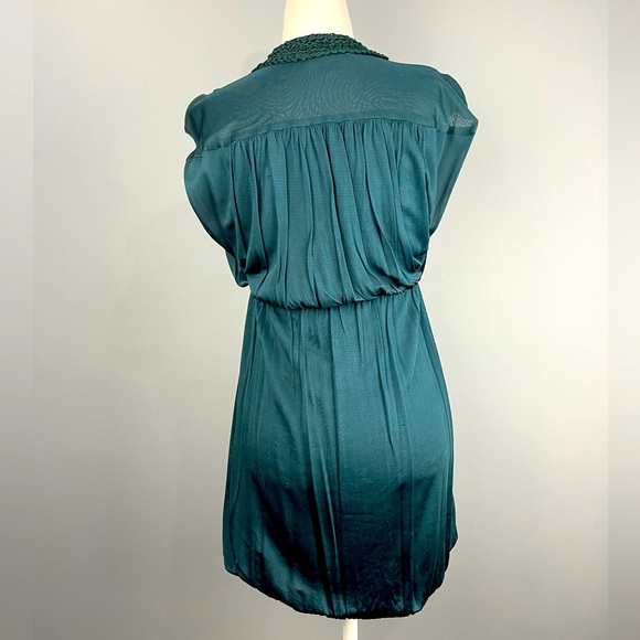 French Connection Dressy Dress V-Neck Bright Jade Color - Picture 5 of 7